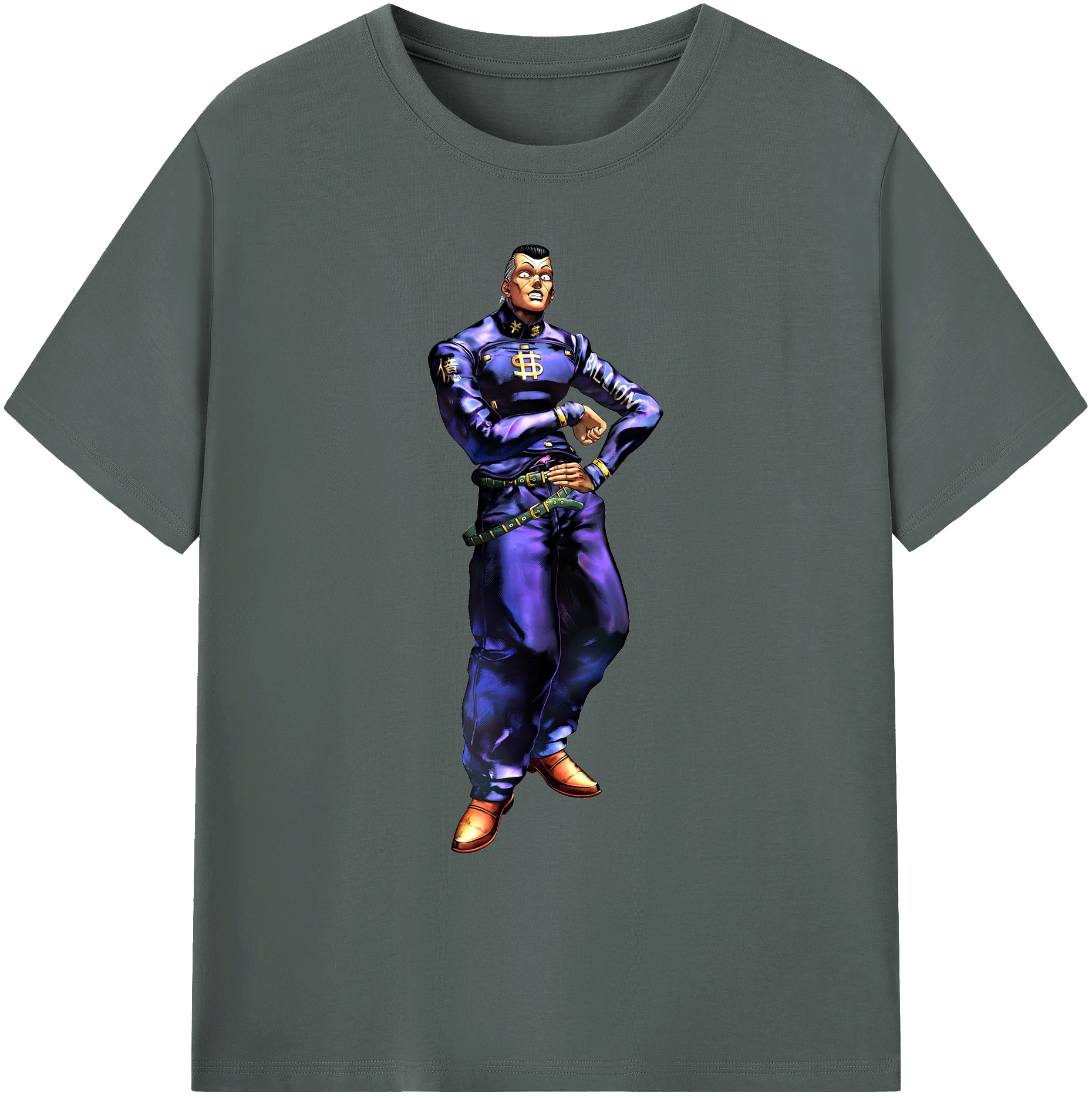 （画像用） ジョジョの奇妙な冒険 虹村億泰 にじむら おくやす JoJo's Bizarre Adventure Nijimura Okuyasu 綿100％ メンズ半袖Tシャツ｜肌触りやわらか＆通気性
